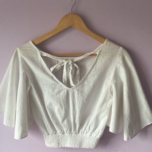 Forever21 S Flowy Sleeve Linen Blouse